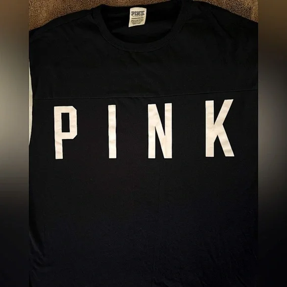 Victoria’s Secret PINK black and white varsity tee, size XS - Picture 2 of 8